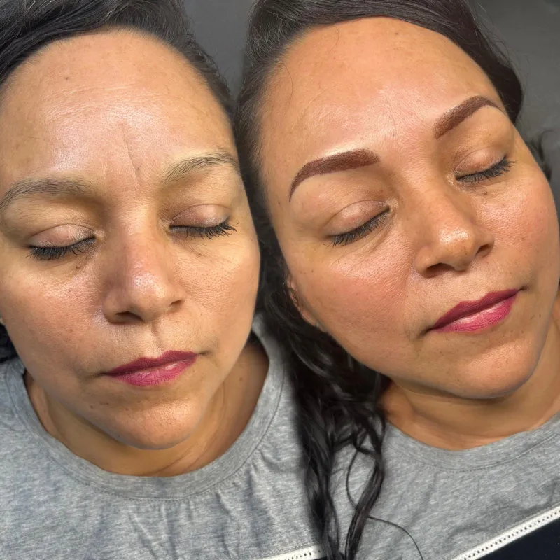 Antes y después de microblading en Sadelva Valencia