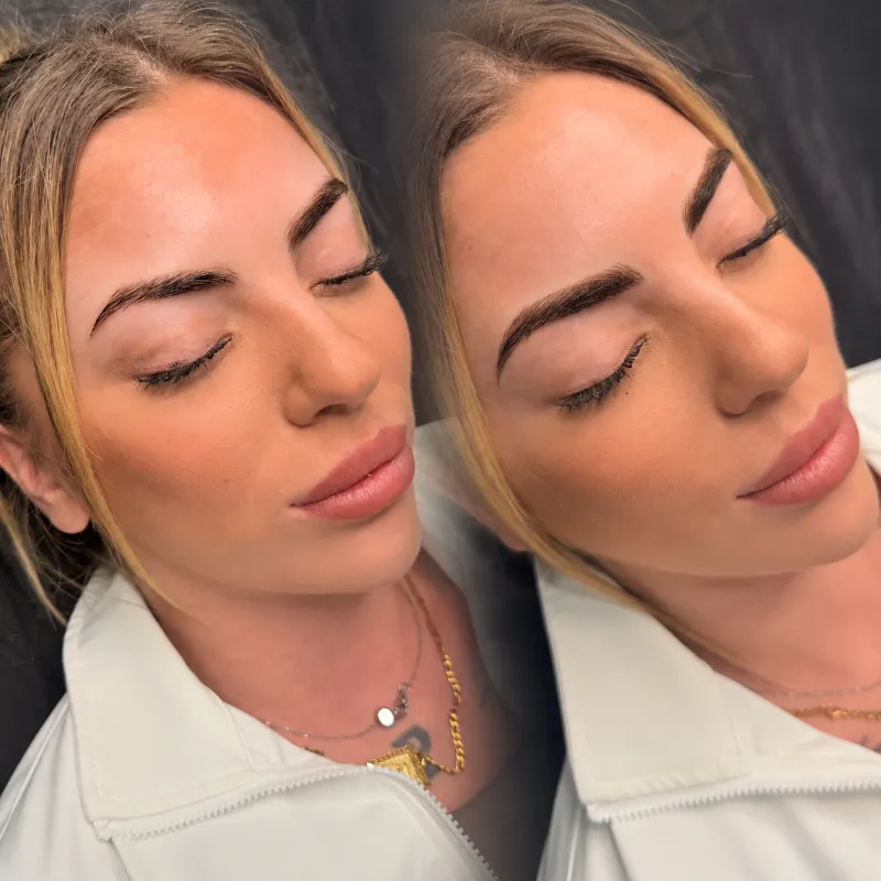Antes y después de microblading en Sadelva Valencia